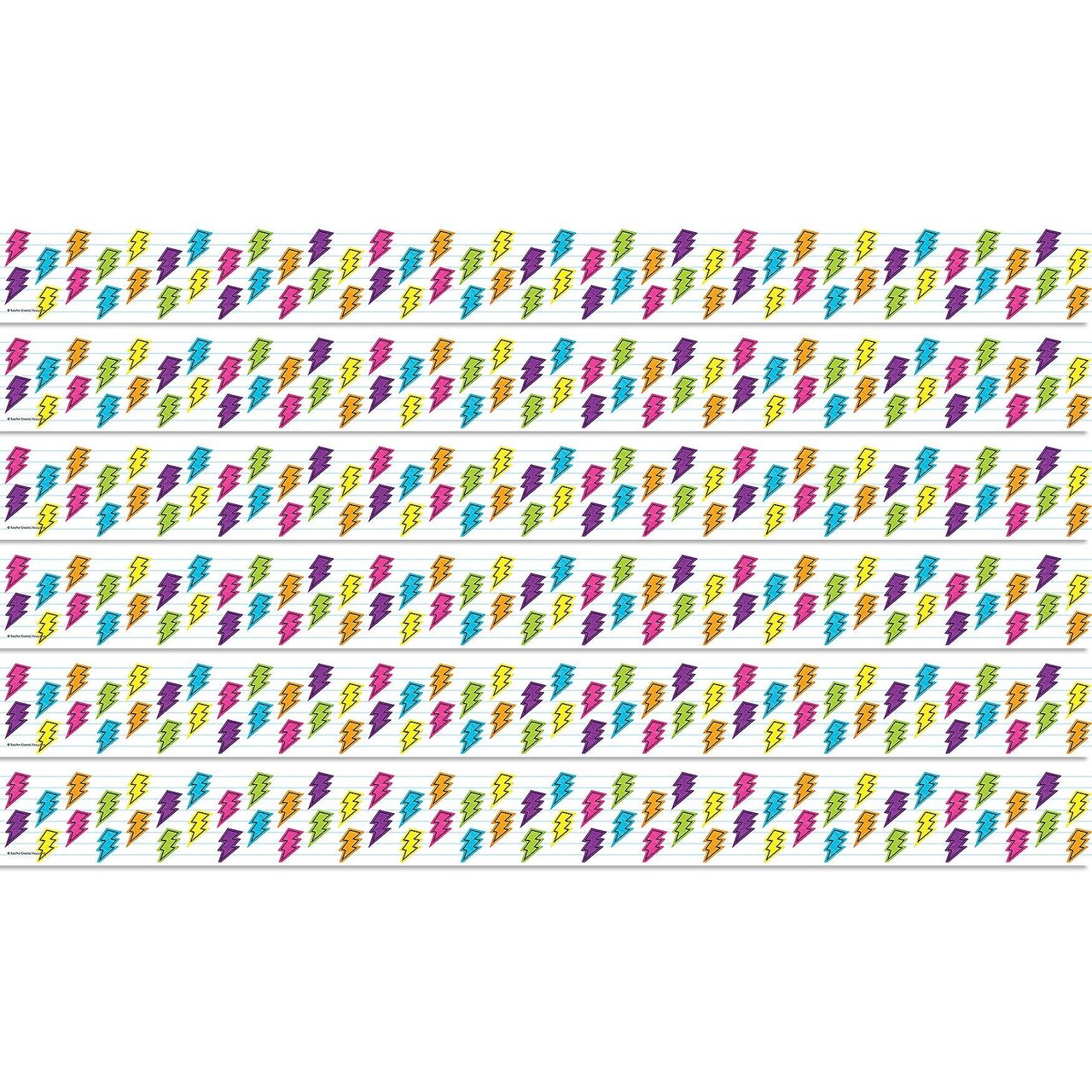Brights 4Ever Lightning Bolts Straight Border Trim, 35 Feet Per Pack, 6 Packs